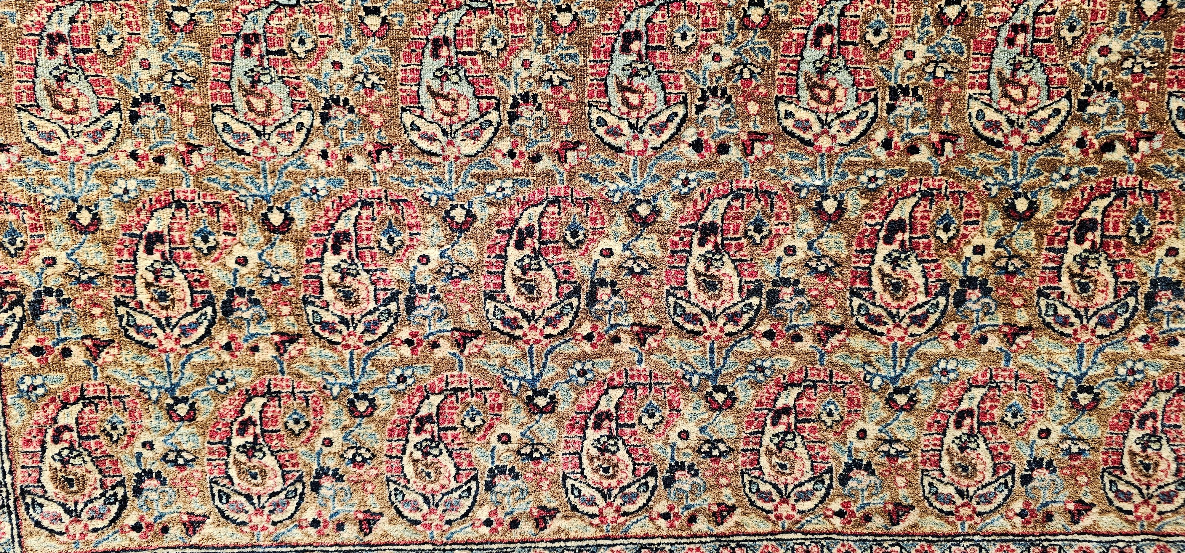 Persischer Qum-Teppich im Vintage-Stil in dunklem Taupe in Allover-Muster im Angebot 4