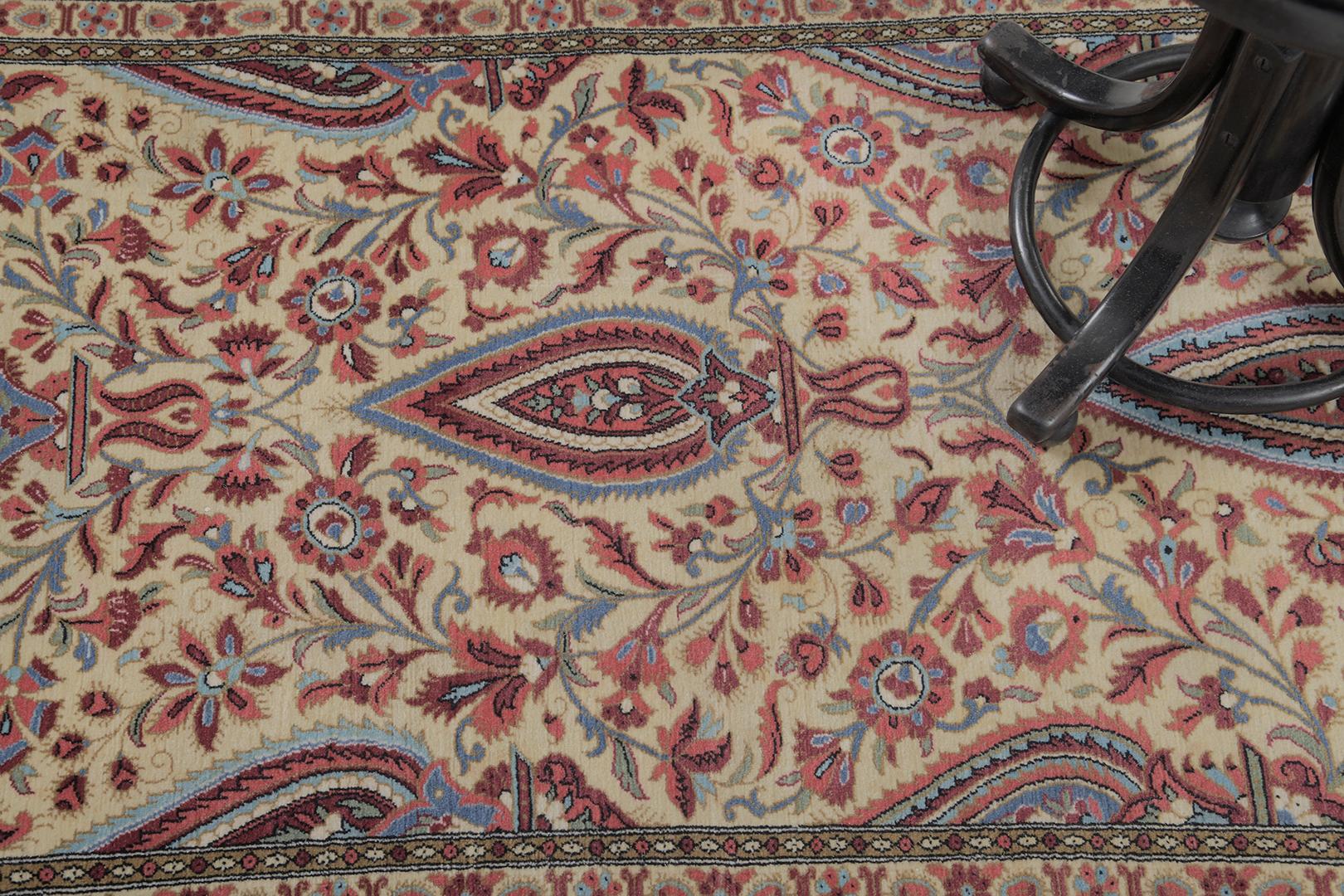 Hand-Knotted Vintage Persian Qum by Mehraban Rugs For Sale