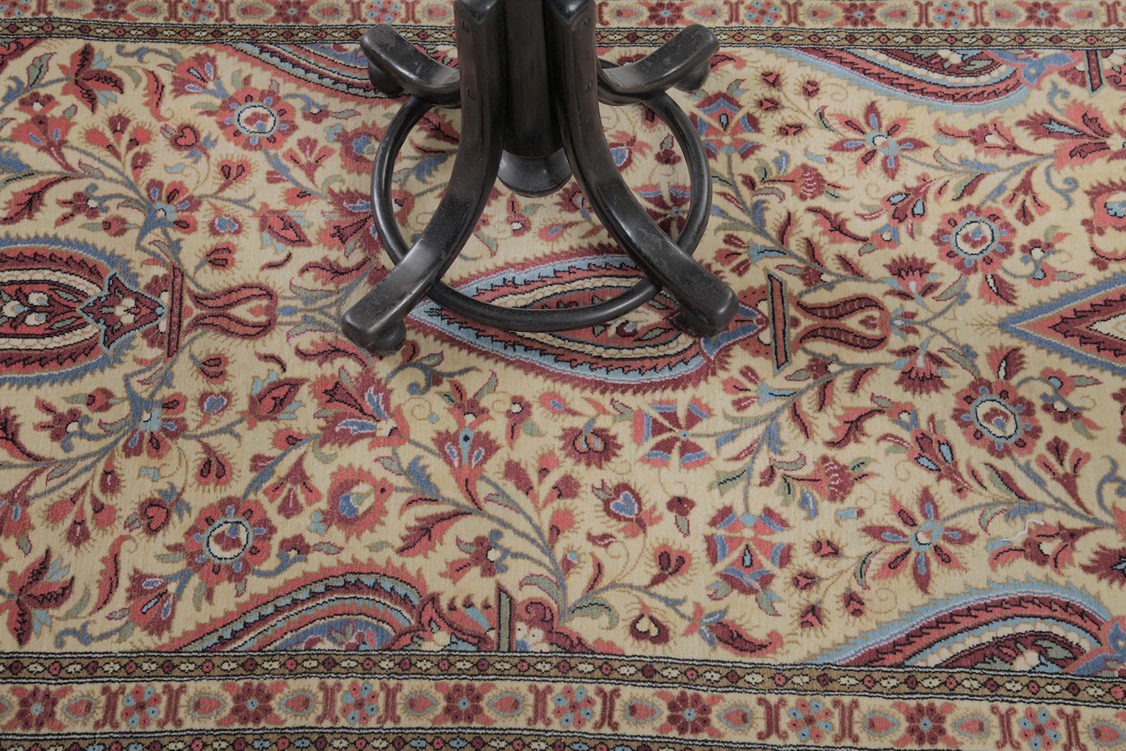 Vintage Persian Qum by Mehraban Rugs In Excellent Condition For Sale In WEST HOLLYWOOD, CA