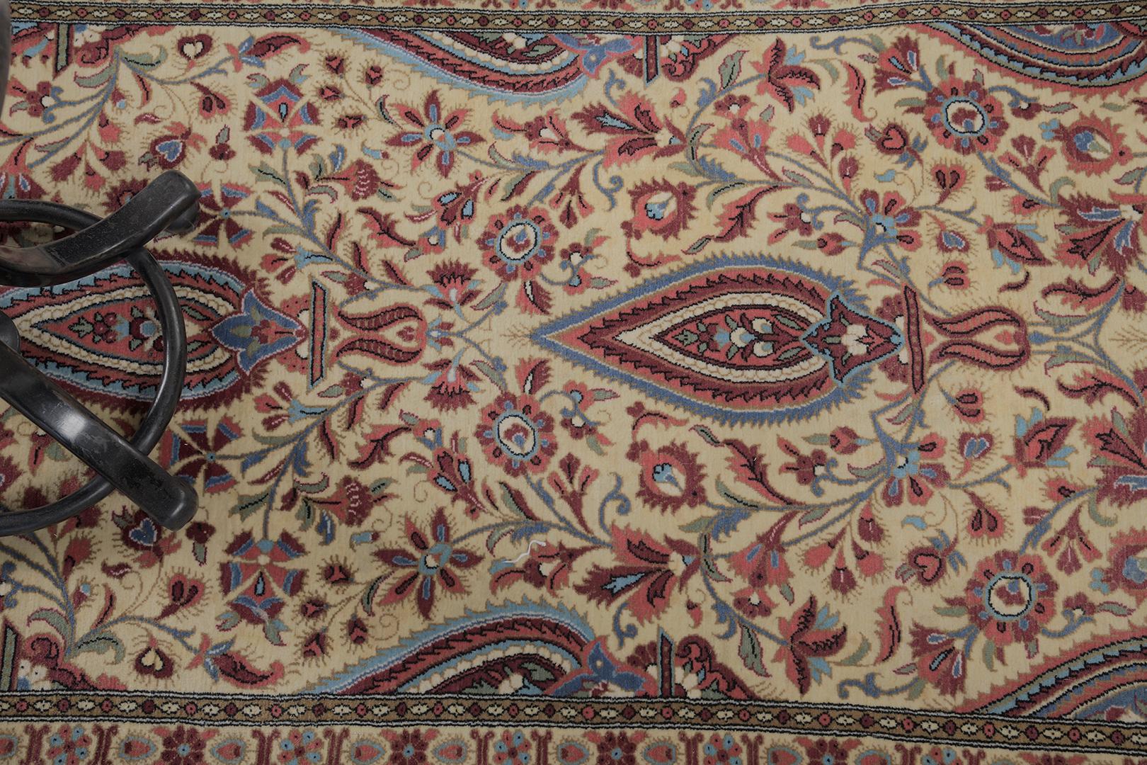 Wool Vintage Persian Qum by Mehraban Rugs For Sale