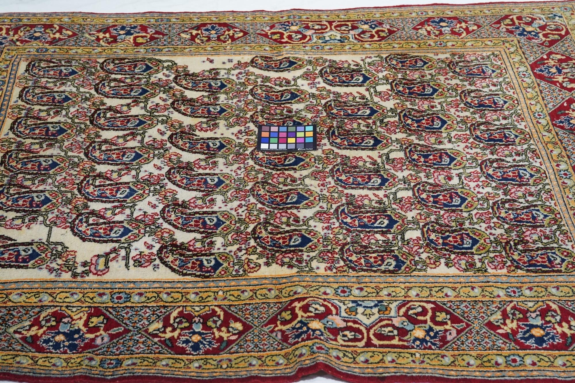 Vintage Persian Qum Rug 4'6'' x 6'7'' For Sale 4
