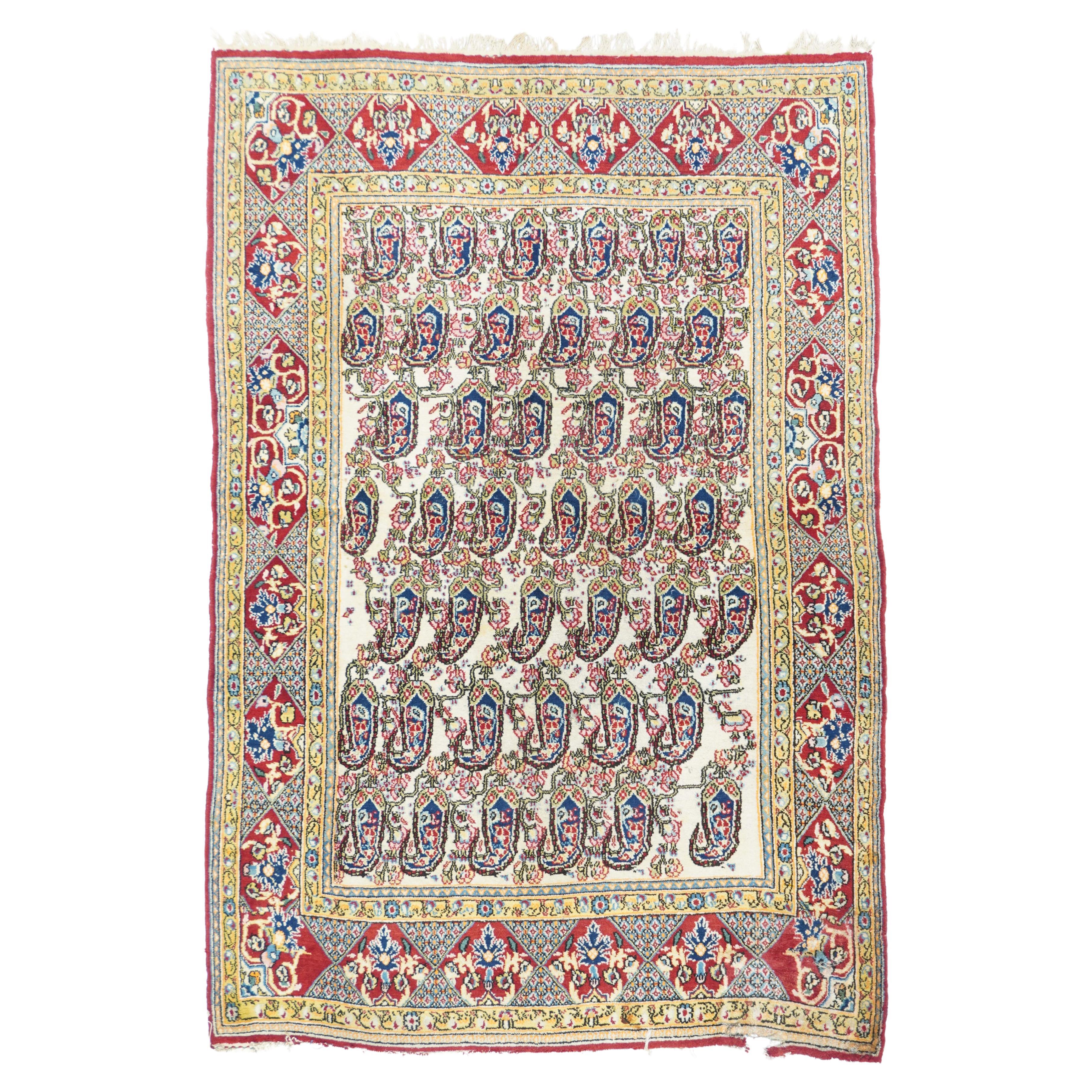 Vintage Persian Qum Rug