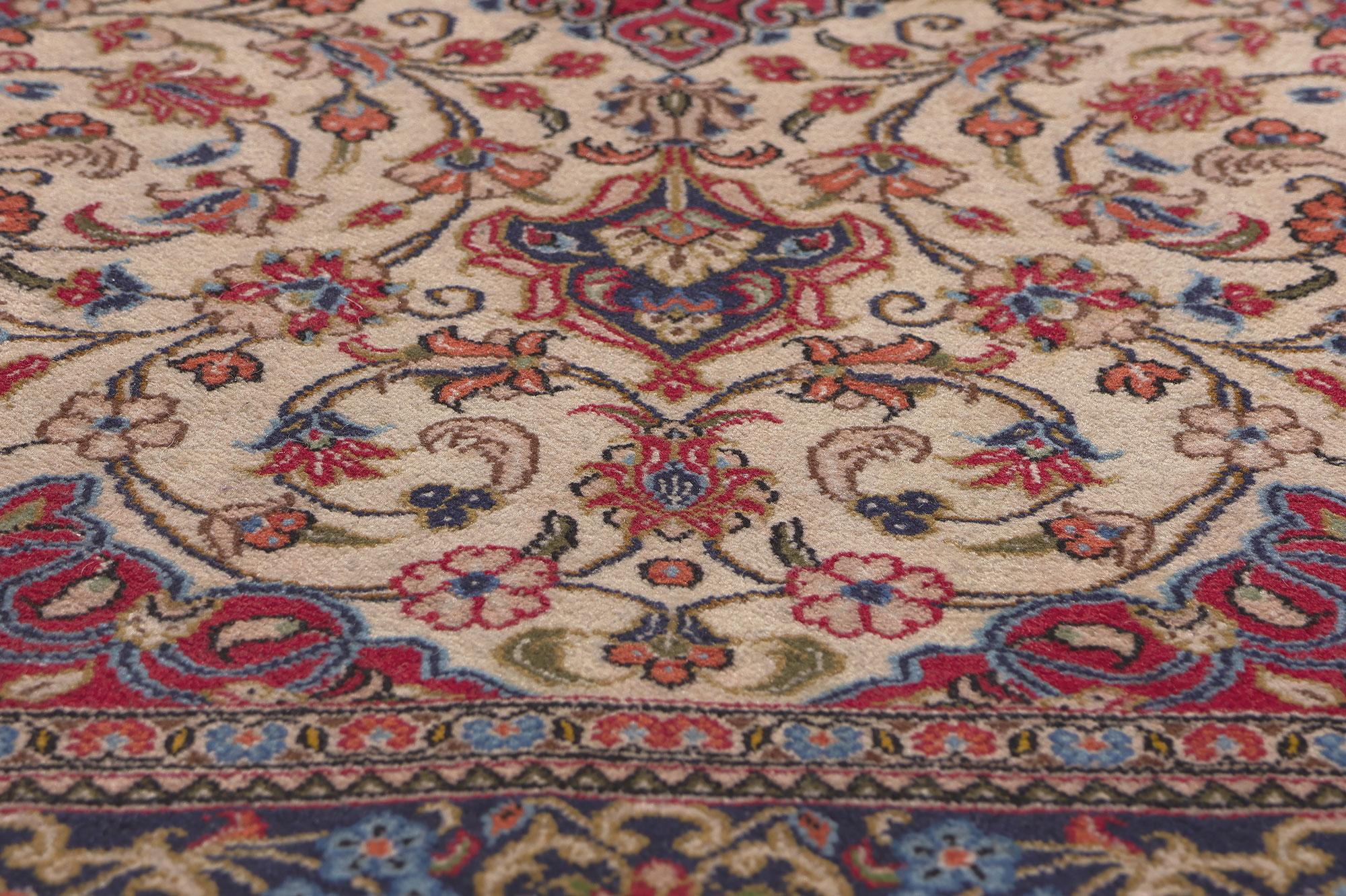 Vintage Persian Qum Rug In Distressed Condition For Sale In Dallas, TX