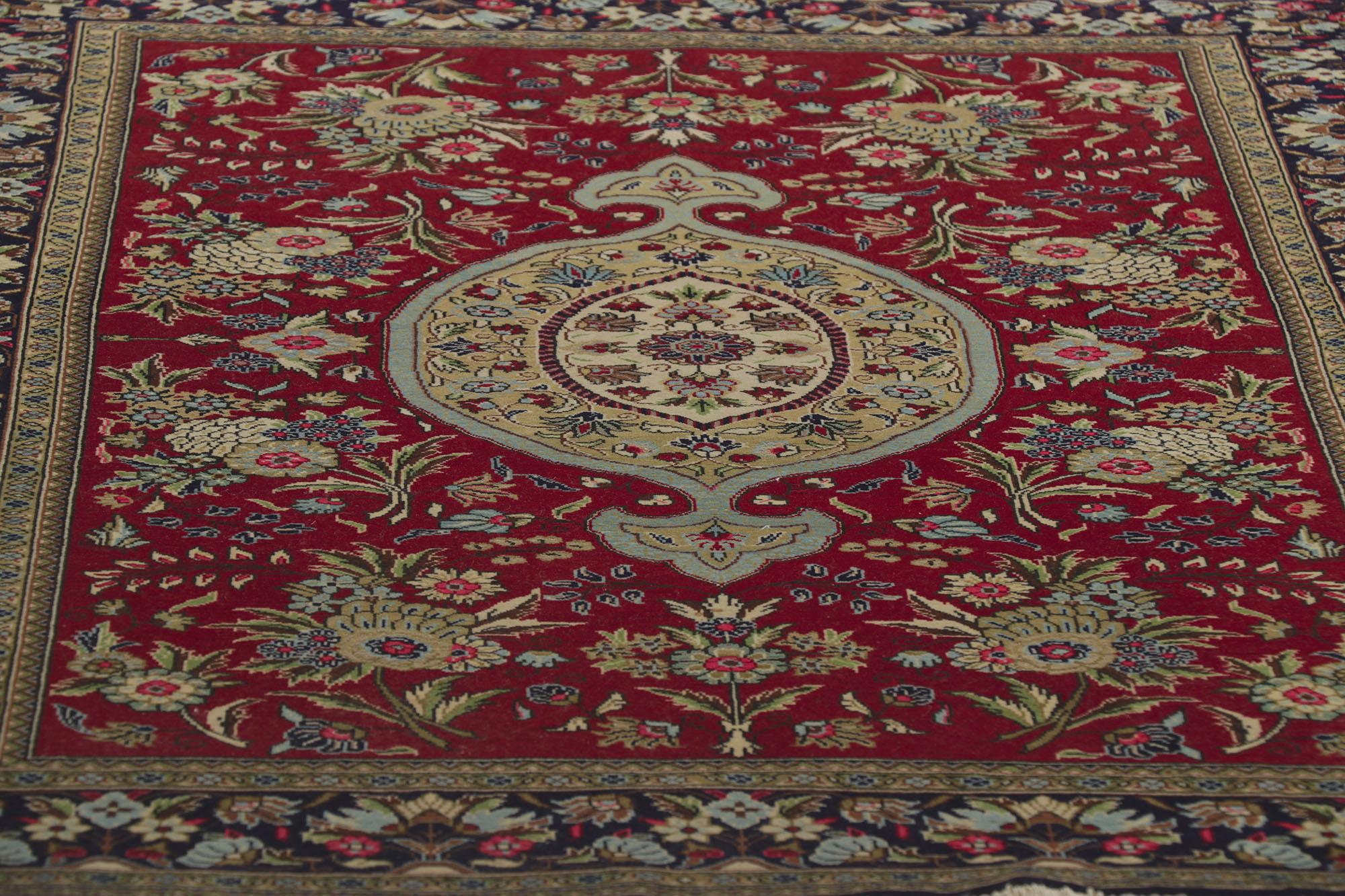 20th Century Vintage Persian Qum Rug For Sale