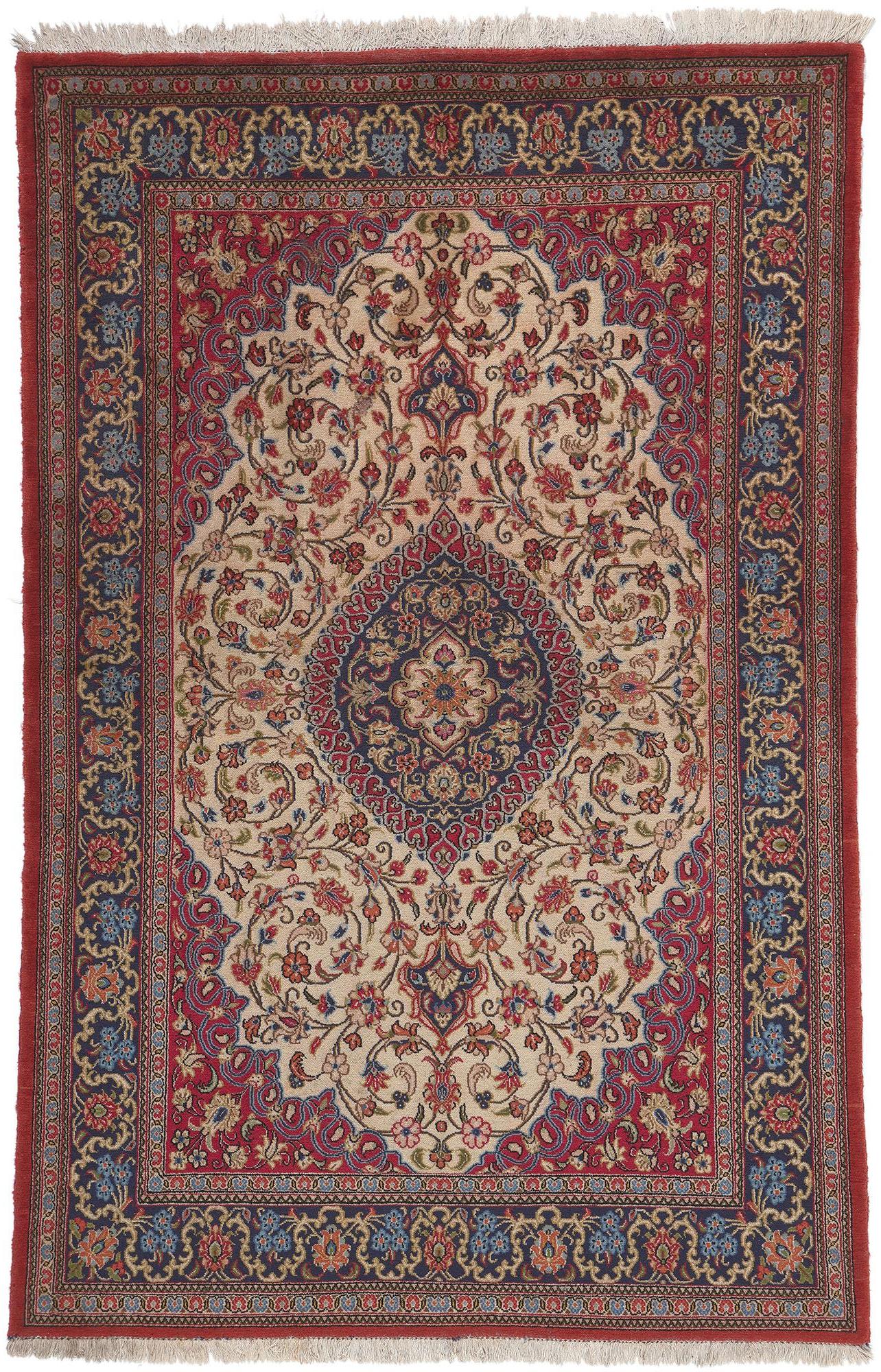 Vintage Persian Qum Rug For Sale