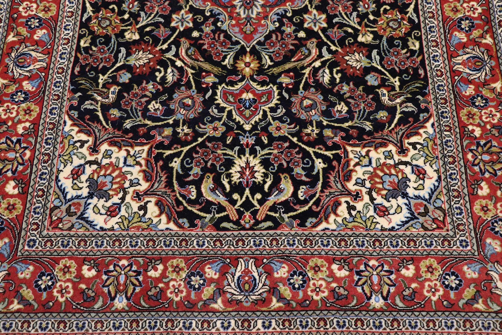 Persischer Qum-Teppich im neoklassischen Jugendstil, Vintage (Handgeknüpft) im Angebot