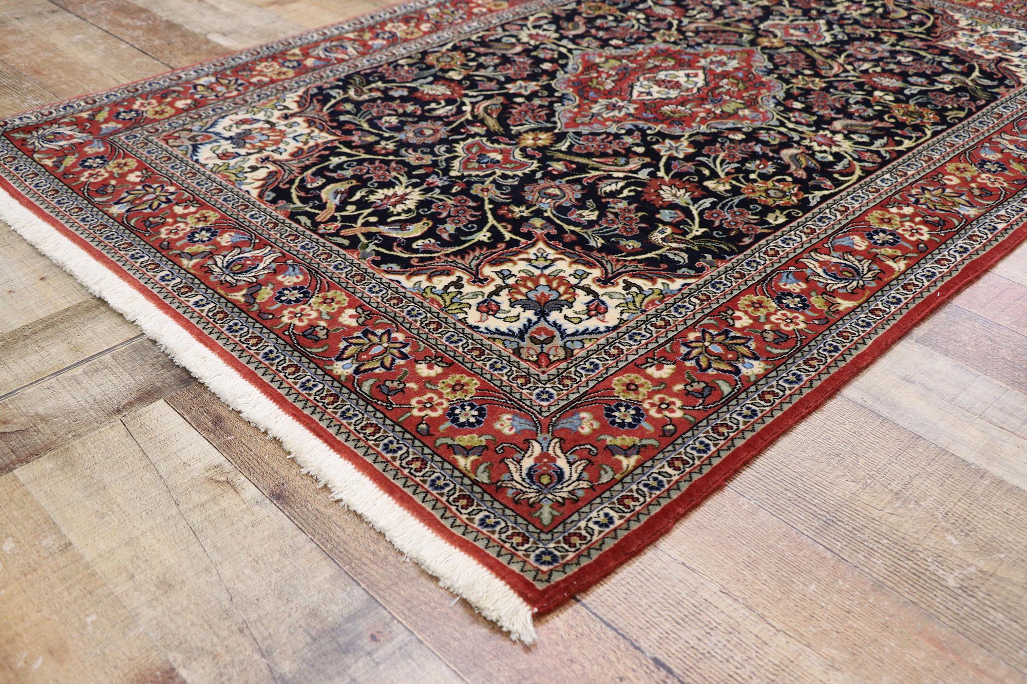 Wool Vintage Persian Qum Rug with Neoclassical Art Nouveau Style For Sale