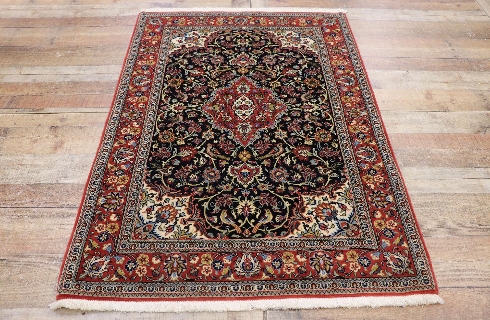 Vintage Persian Qum Rug with Neoclassical Art Nouveau Style For Sale 1
