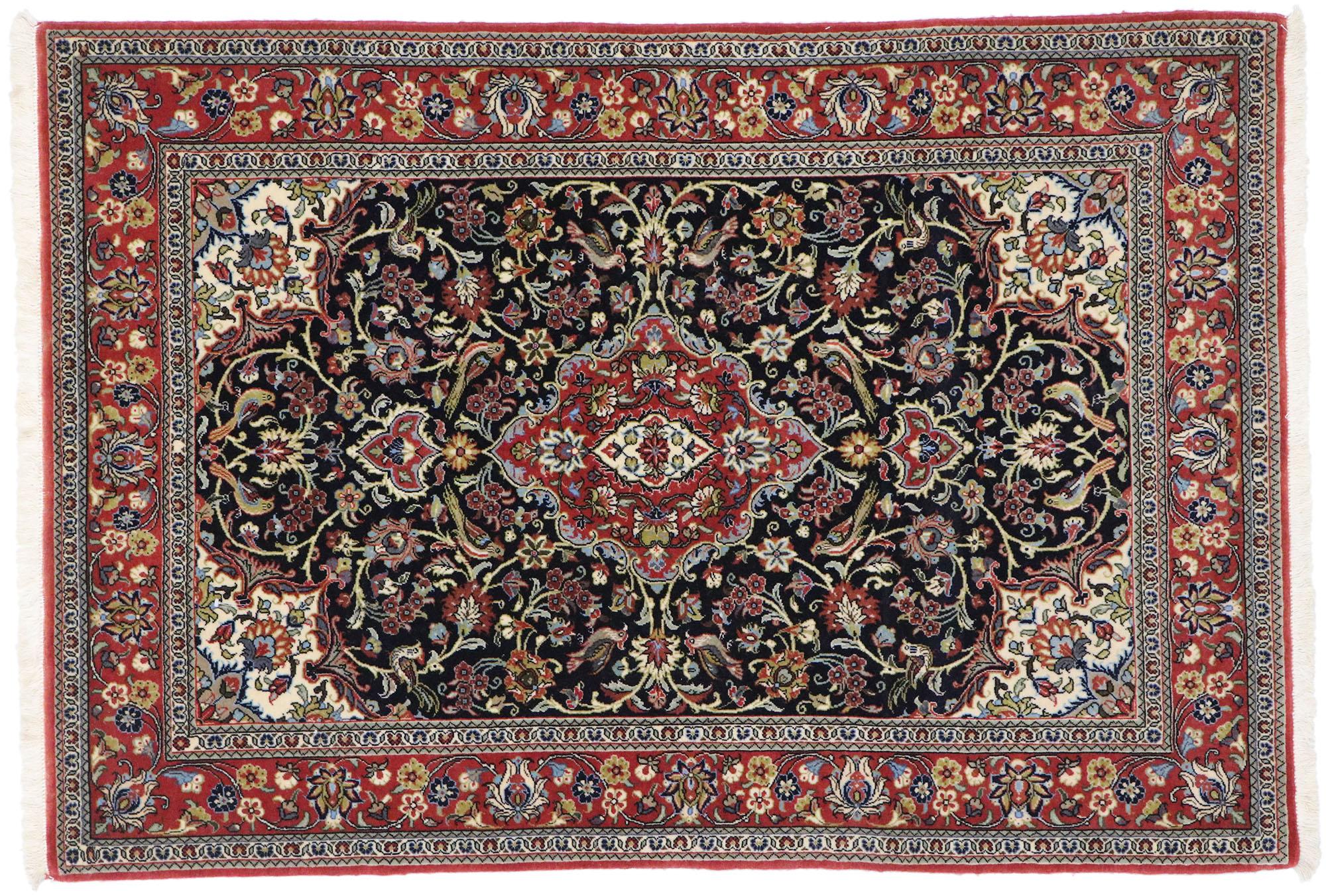 Vintage Persian Qum Rug with Neoclassical Art Nouveau Style For Sale 3
