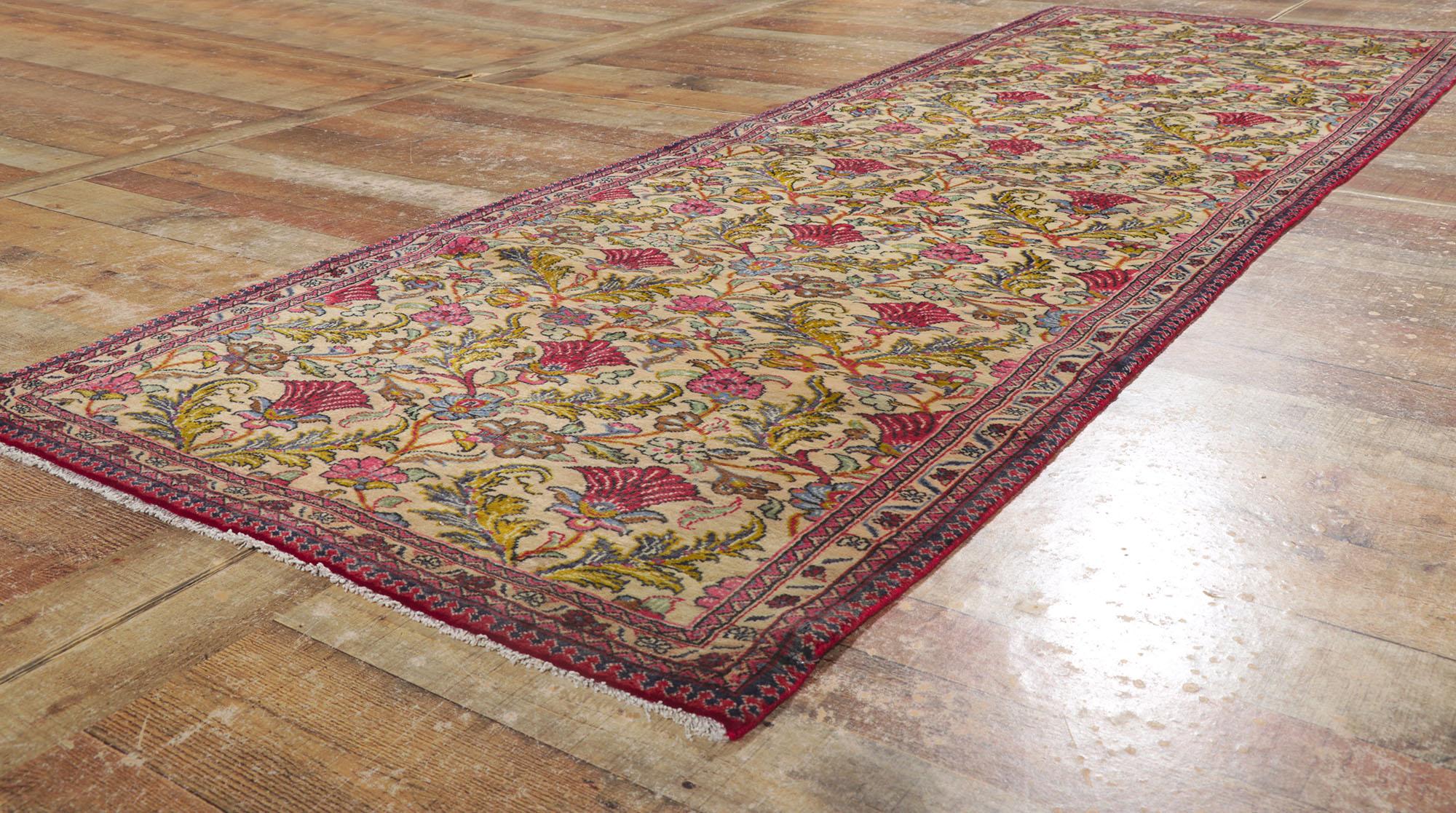 20th Century Vintage Persian Qum Runner with Arts & Crafts Style For Sale