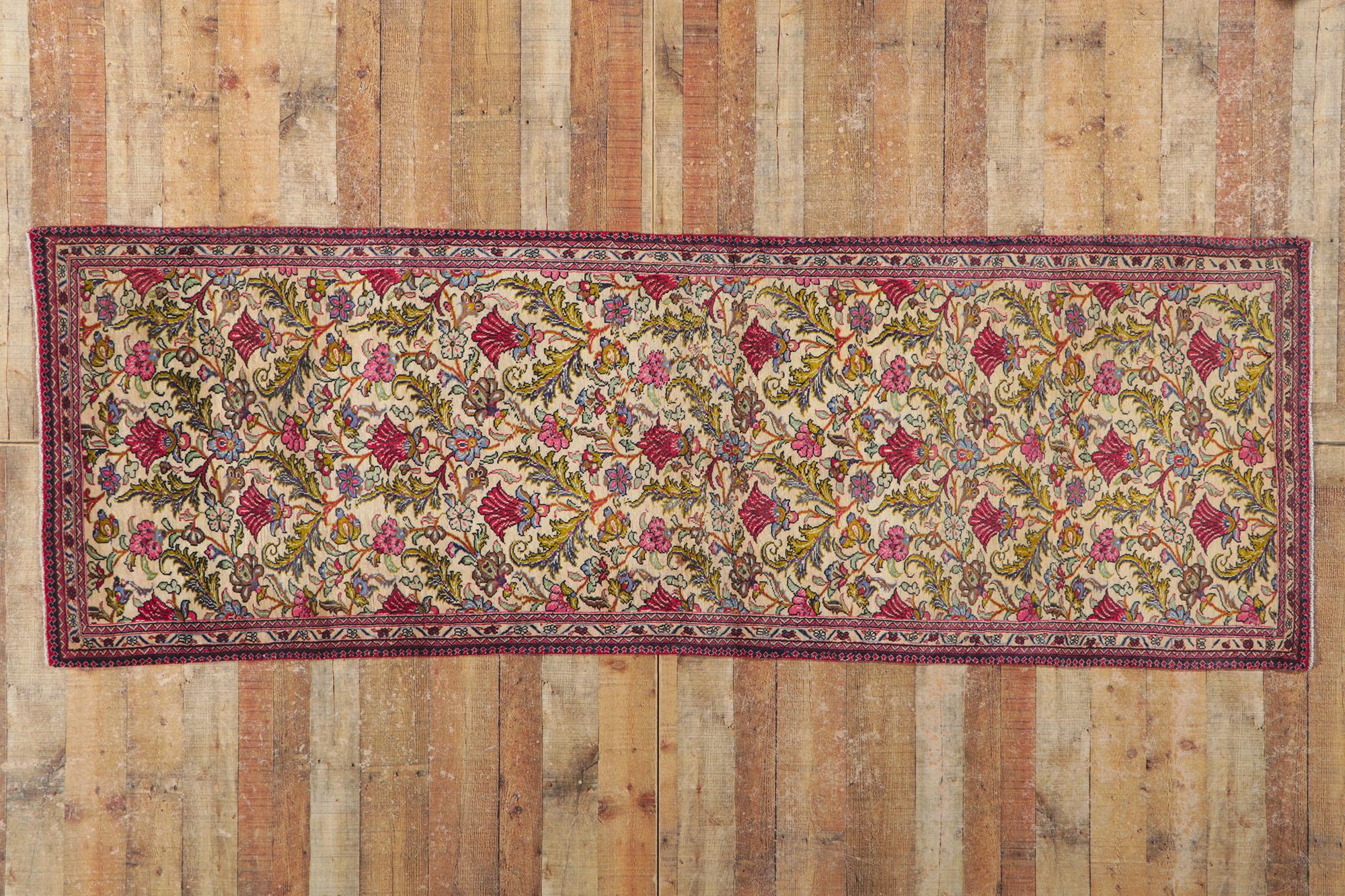 Vintage Persian Qum Runner with Arts & Crafts Style For Sale 1
