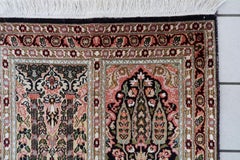 Vintage Persian Qum Silk Rug, Handmade, 1950s, 2.4 x 4.6 ft -1C1259
