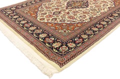 Vintage Persian Qum Silk Rug with with French Rococo Style