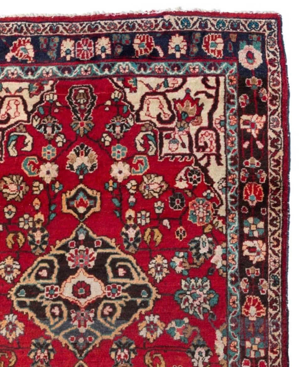 Sarouk Farahan Petit tapis persan rouge Sarouk vintage en vente