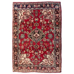 Petit tapis persan rouge Sarouk vintage