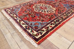 Vintage Persian Roudbar Runner with Jacobean Style, Persian Hallway Runner