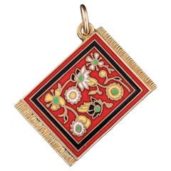 Amuleto Alfombra Persa Vintage de Oro de 14k