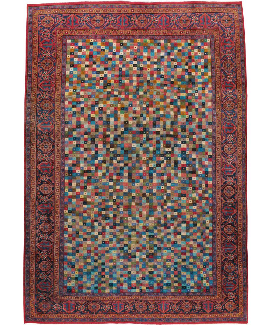 A vintage Persian Veece modernist carpet from the mid-20th century.