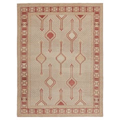 Raro tappeto persiano antico di Kars con motivi rossi, beige e marrone