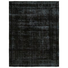 Tappeto persiano vintage nei toni del nero e del blu ghiaccio, da Rug & Kilim