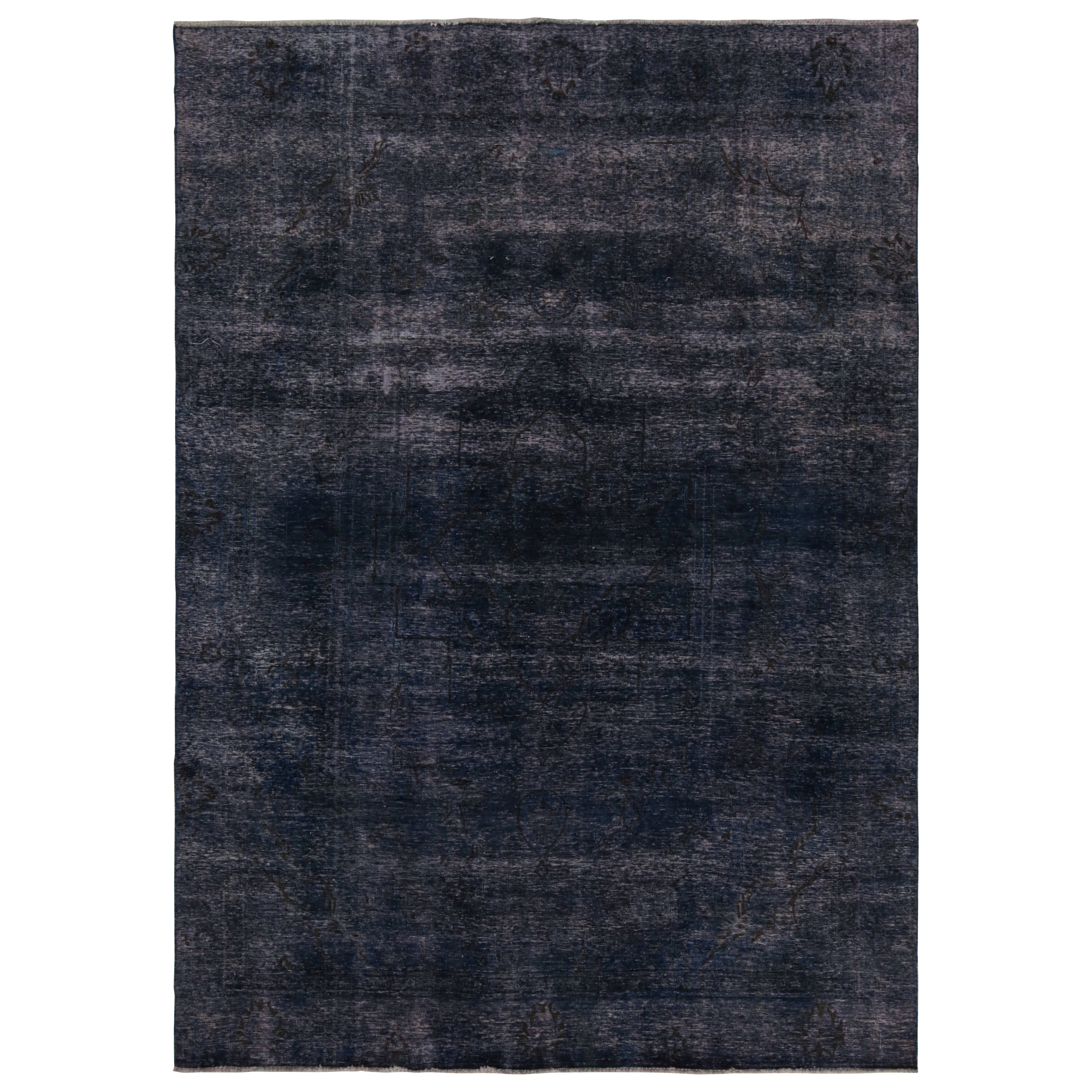 Tappeto persiano vintage in blu e nero di Rug & Kilim