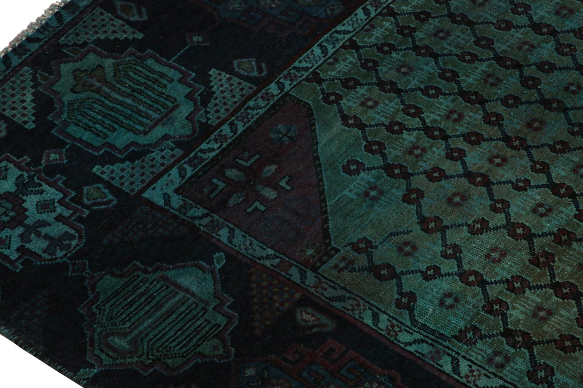 Late 20th Century Vintage Persian rug in Blue and Green by Rug & Kilim For Sale