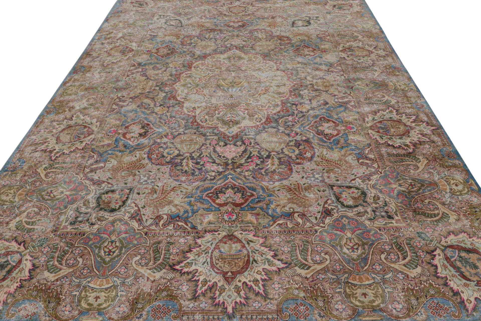 Tabriz Vintage Persian rug in Polychromatic Patterns by Rug & Kilim For Sale