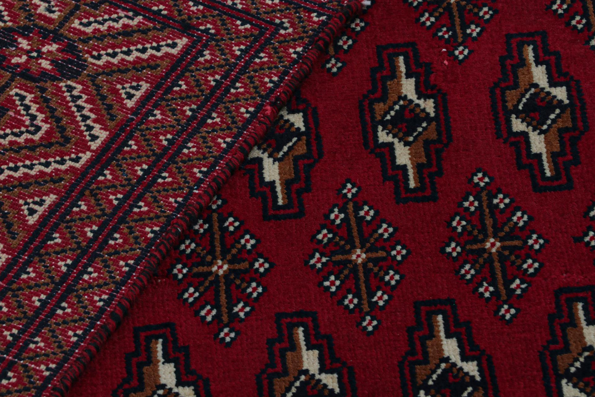 Vintage Persian rug in Red with Beige-Brown Geometric Patterns by Rug & Kilim For Sale 1