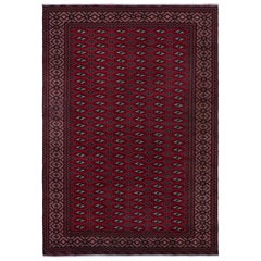 Alfombra persa vintage roja con motivos geométricos beige-marrón by Rug & Kilim