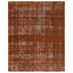 Tappeto persiano vintage con motivi floreali arancione e marrone, da Rug & Kilim