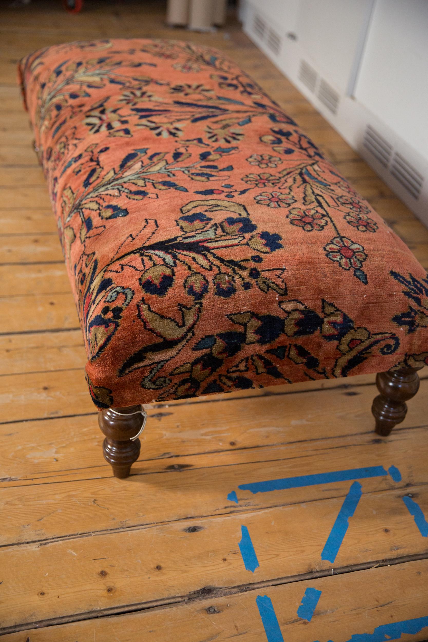 Other Vintage Persian Rug Ottoman Coffee Table