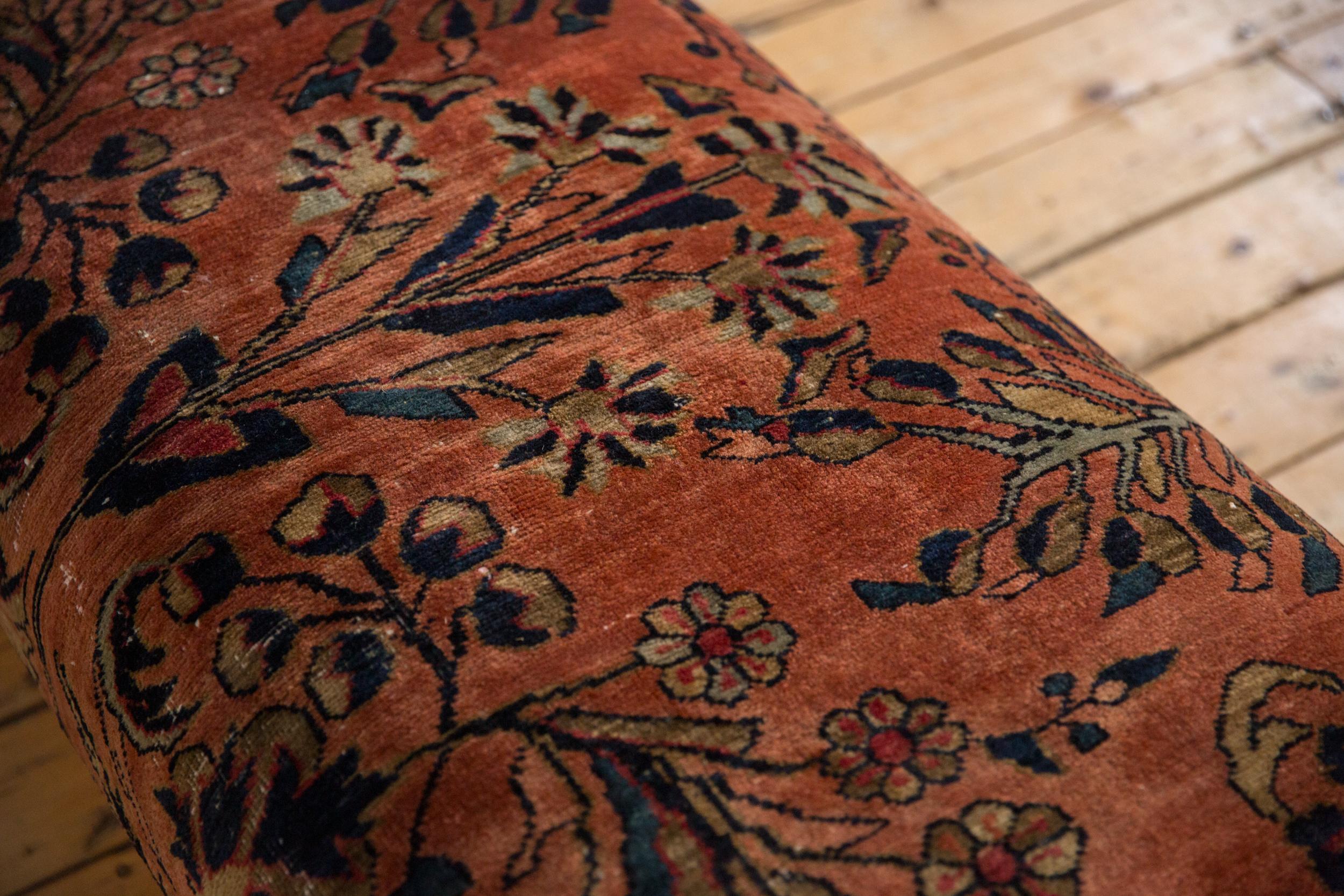 Contemporary Vintage Persian Rug Ottoman Coffee Table