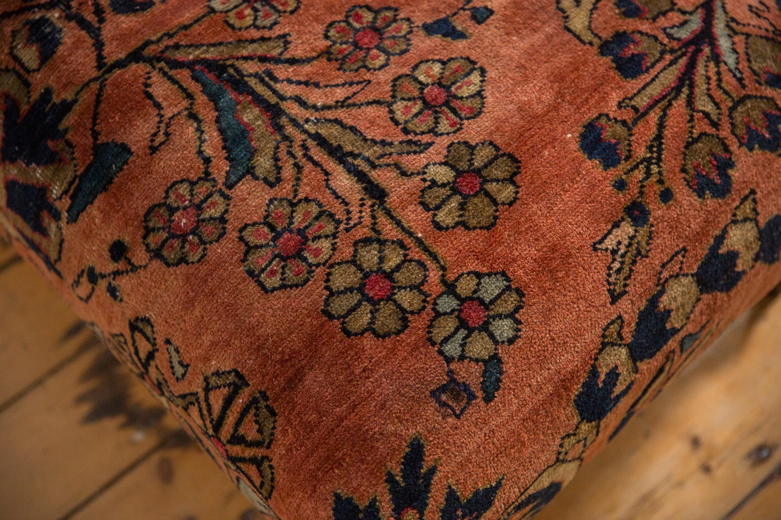 Brass Vintage Persian Rug Ottoman Coffee Table