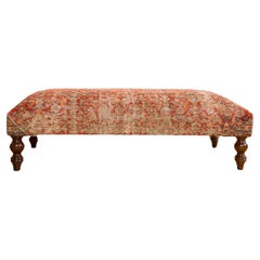 Vintage Persian Rug Ottoman Coffee Table