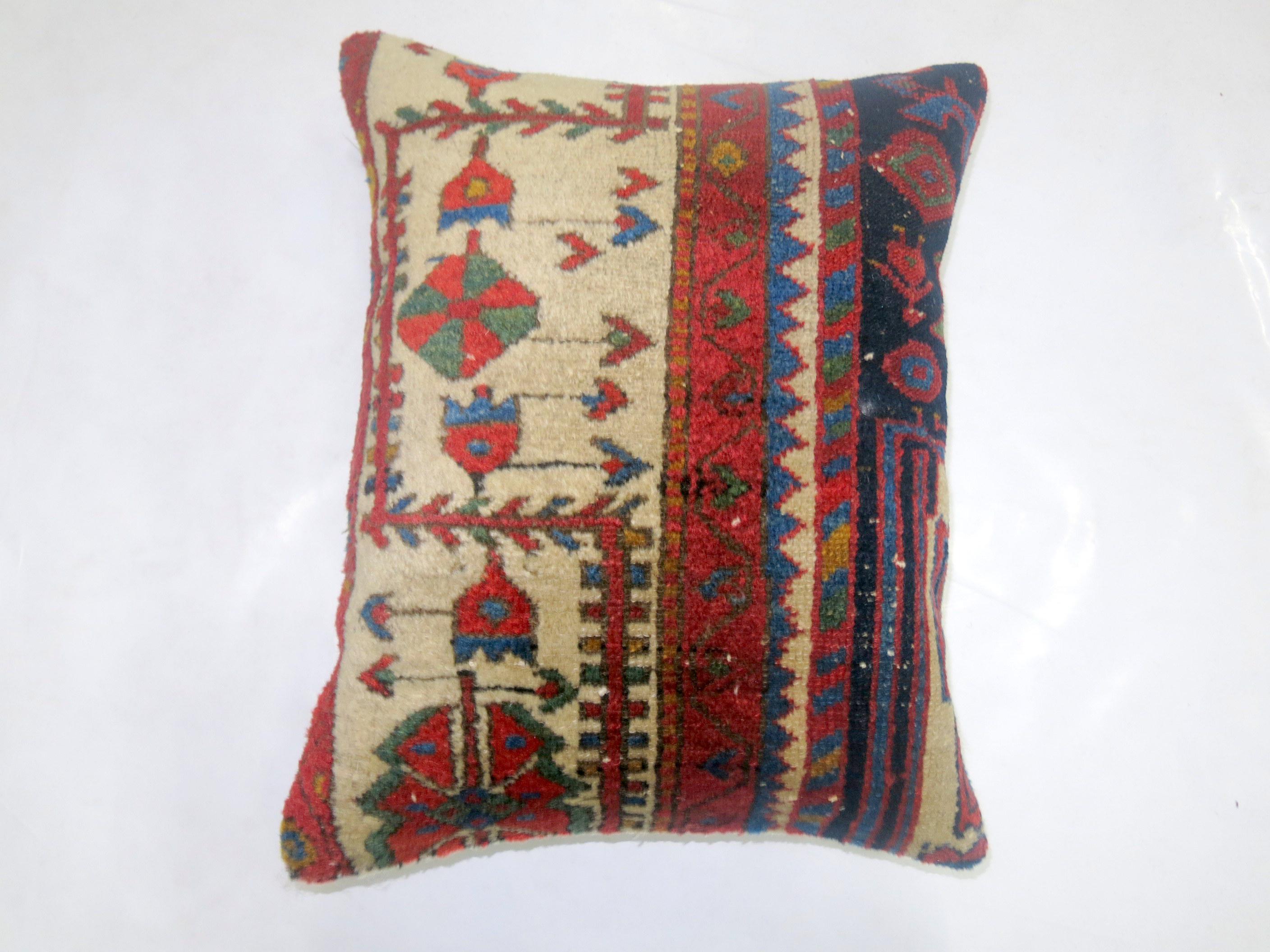 Vintage Persian Rug Pillow In Excellent Condition In New York, NY
