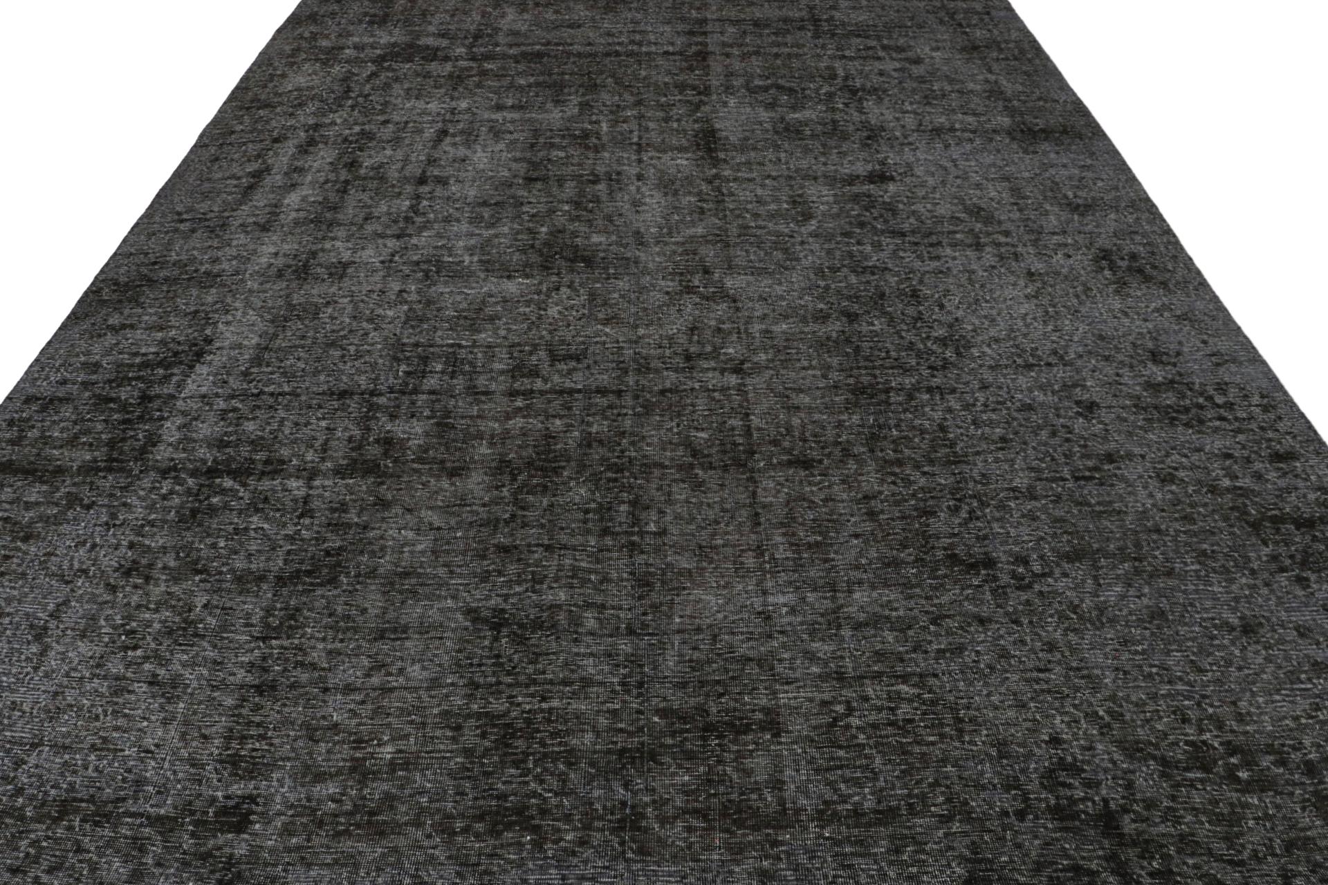 Persischer Vintage-Teppich mit schwarzen und grauen Übergangsmustern von Rug & Kilim (Handgeknüpft) im Angebot