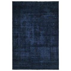 Tappeto persiano vintage con motivi transitori blu e neri di Rug & Kilim