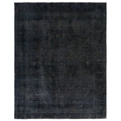Tappeto persiano vintage con motivi transitori blu e neri di Rug & Kilim