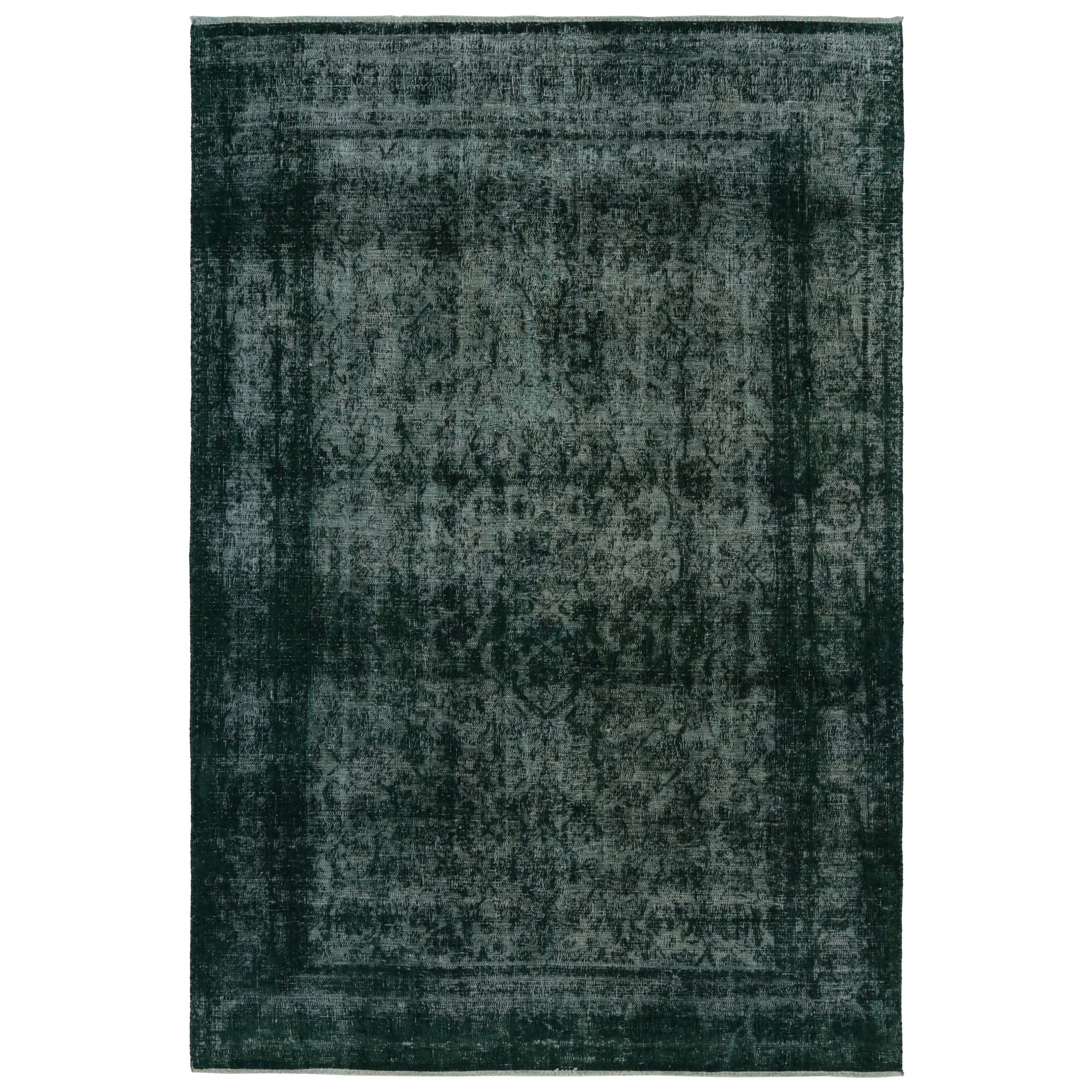 Persischer Vintage-Teppich mit grünen und weißen Übergangsmustern von Rug & Kilim im Angebot