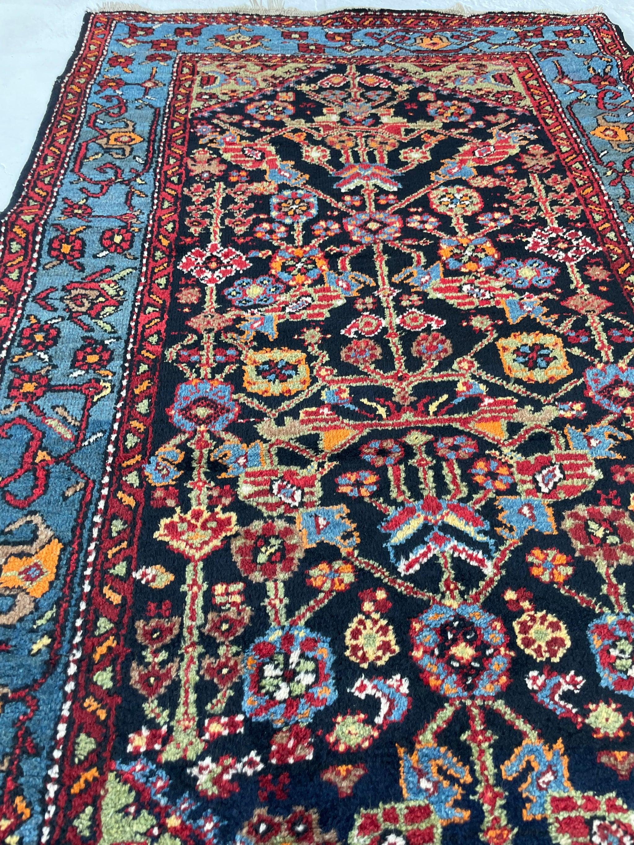 Wool Vintage Persian Rug with Lattice Design All-Over, c. 1950's For Sale