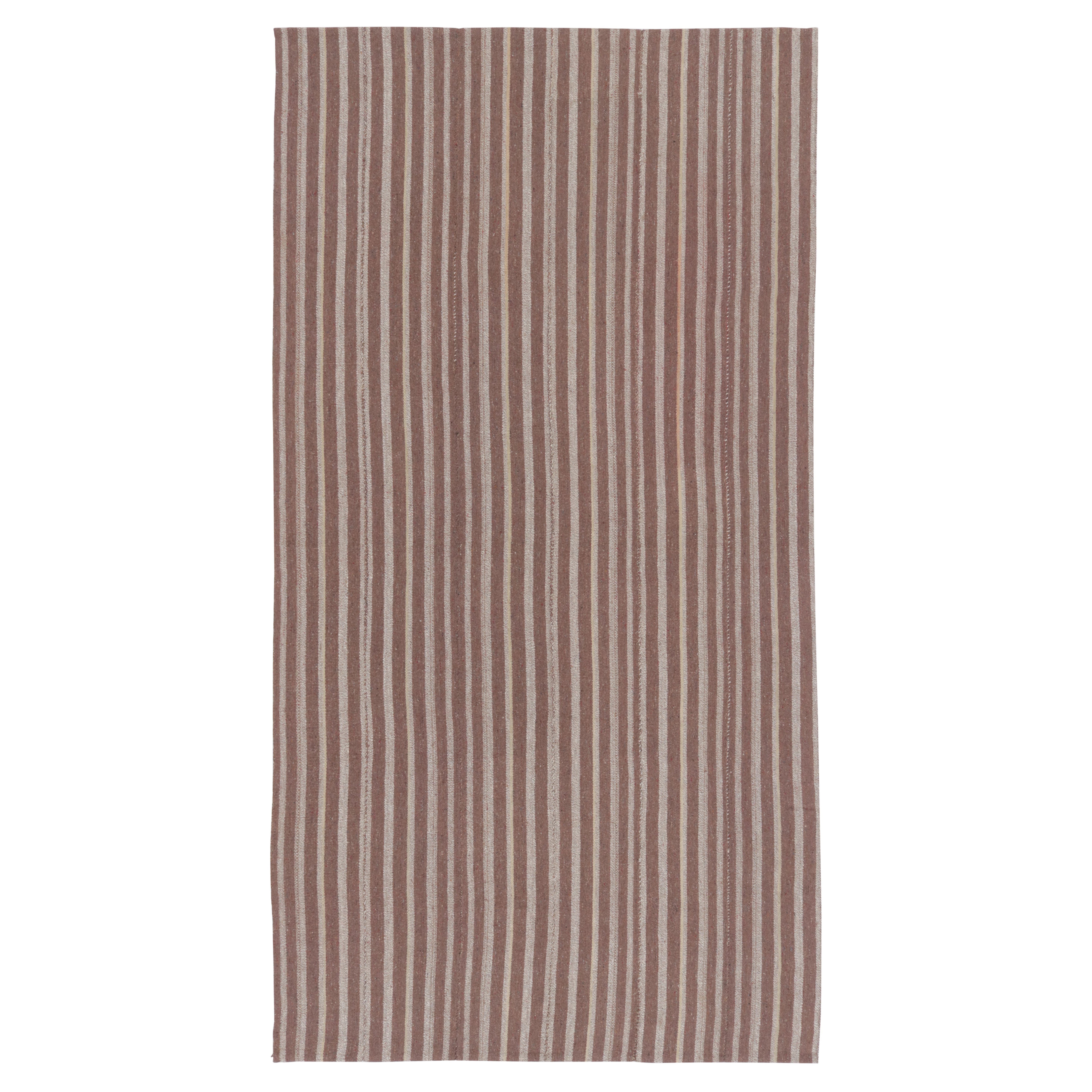 Vintage Persian Runner Kilim in Beige and Pink Stripes s - Rug
Kilim