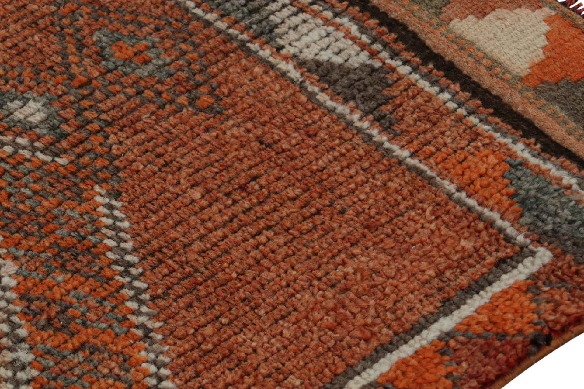 Late 20th Century Vintage Persian runner with Orange and White Patterns by Rug & Kilim For Sale