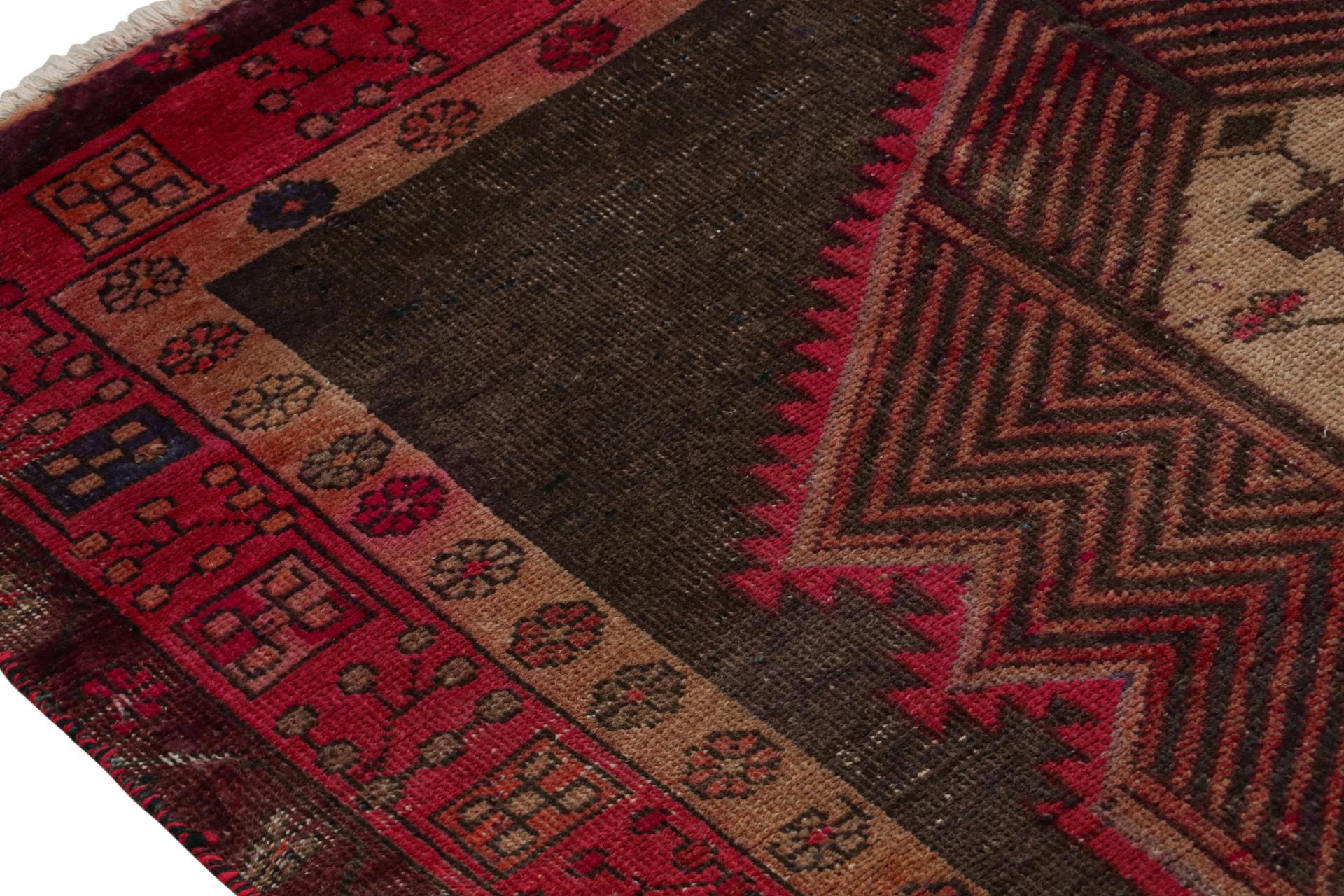 Late 20th Century Vintage Persian runner with Red, Beige-Brown Patterns by Rug & Kilim For Sale