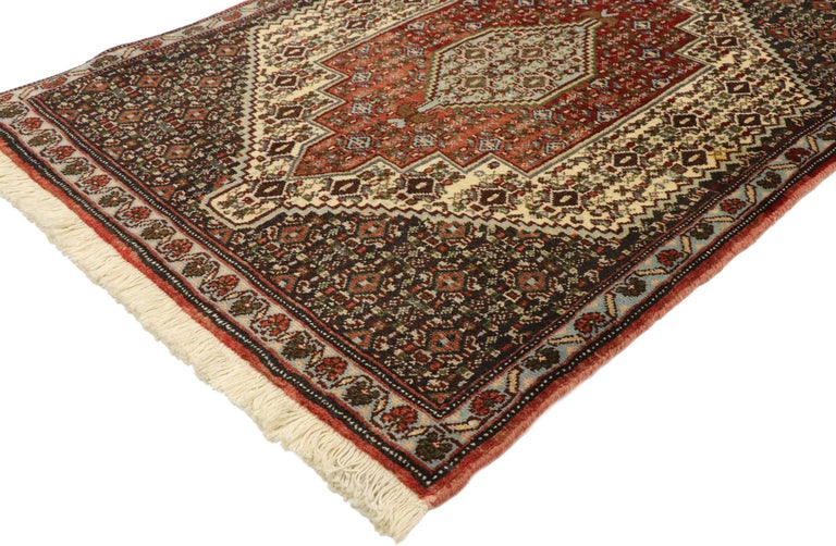 Sasanid Rug Vintage Persian Sanadaj Accent Rug, Kitchen, Foyer or Entry Rug For ...