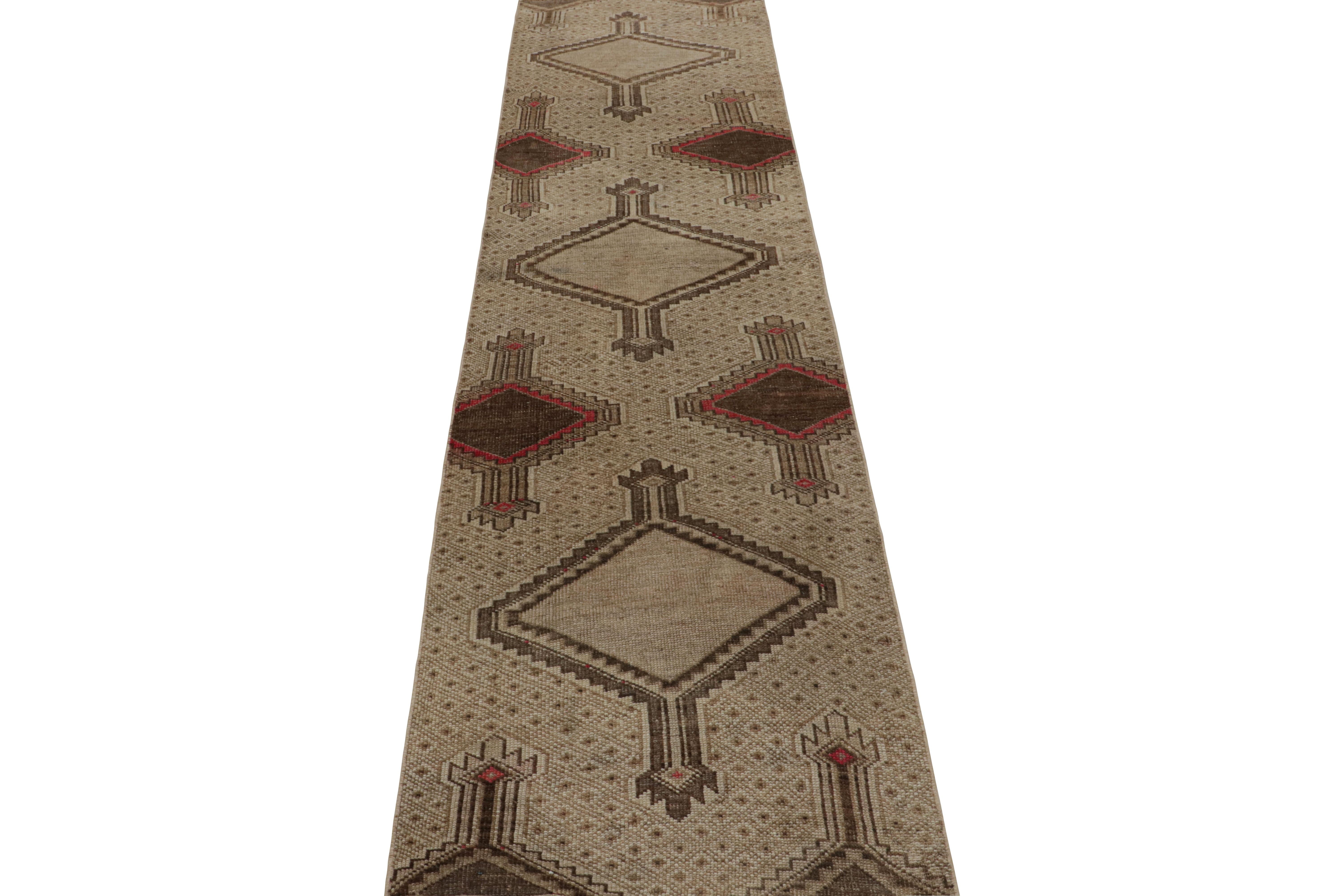 Tribal Vintage Persian Sarab Style Runner with Geometric Medallions, from Rug & Kilim For Sale