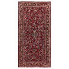 Antike persische Sarouk Rot / Marine Teppich, um 1940, Größe 6'3 x 12'6