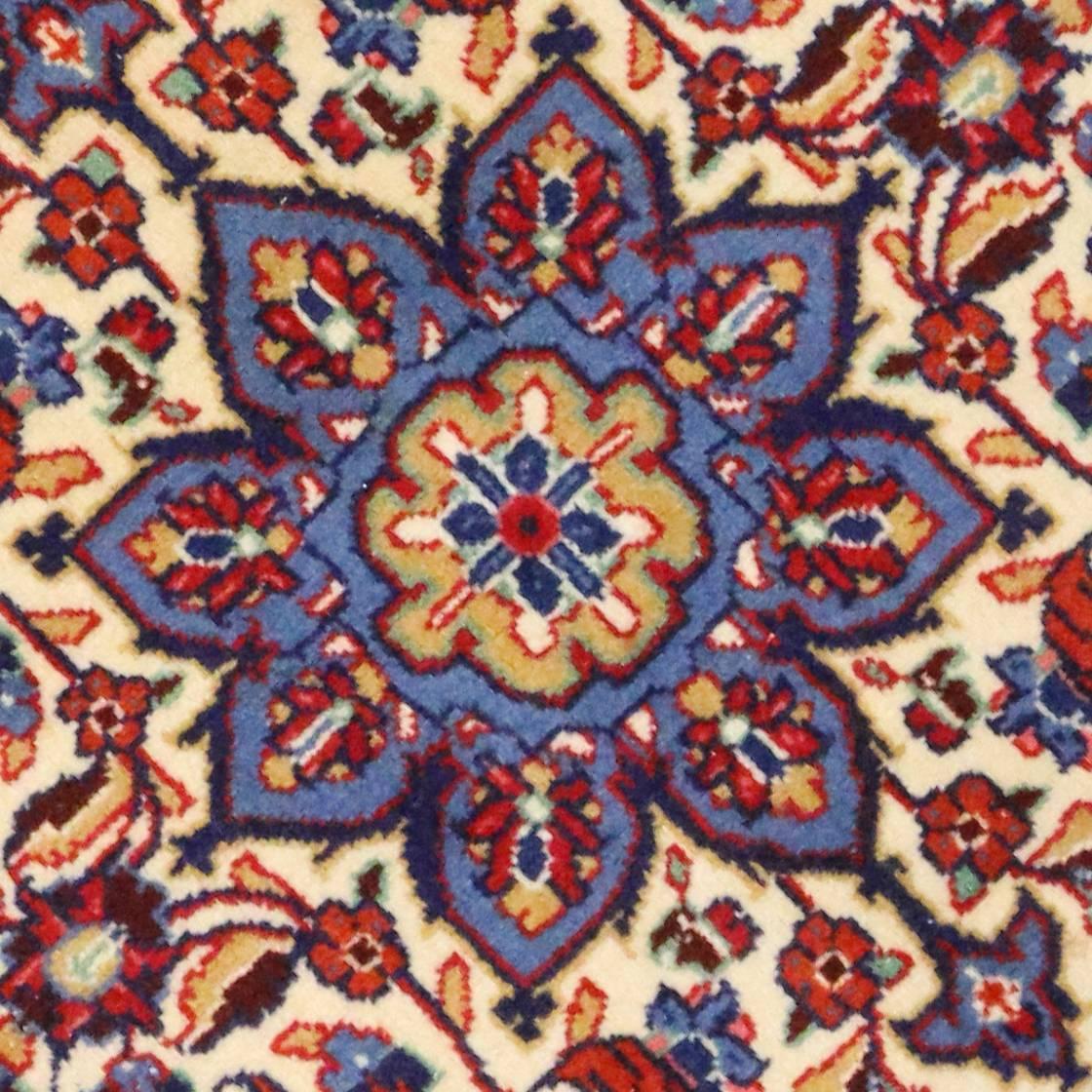 Hand-Knotted Vintage Persian Sarouk Accent Rug For Sale