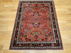 Altpersischer Sarouk-Teppich in Rot, Marineblau, Gelb, Elfenbein, Rosa und Blau