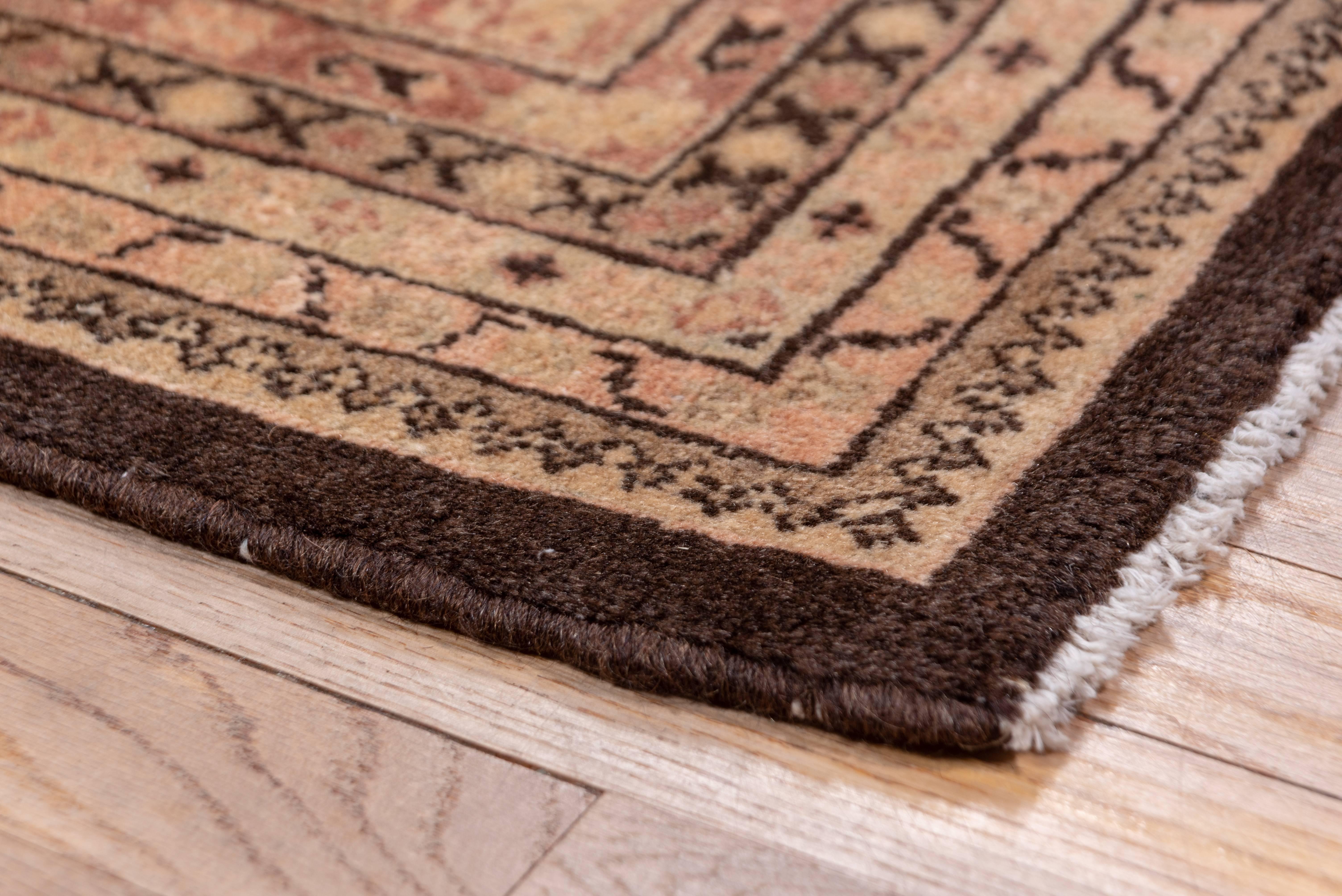 Vintage Persian Sarouk Carpet, Brown Allover Field, circa 1940s For Sale 1