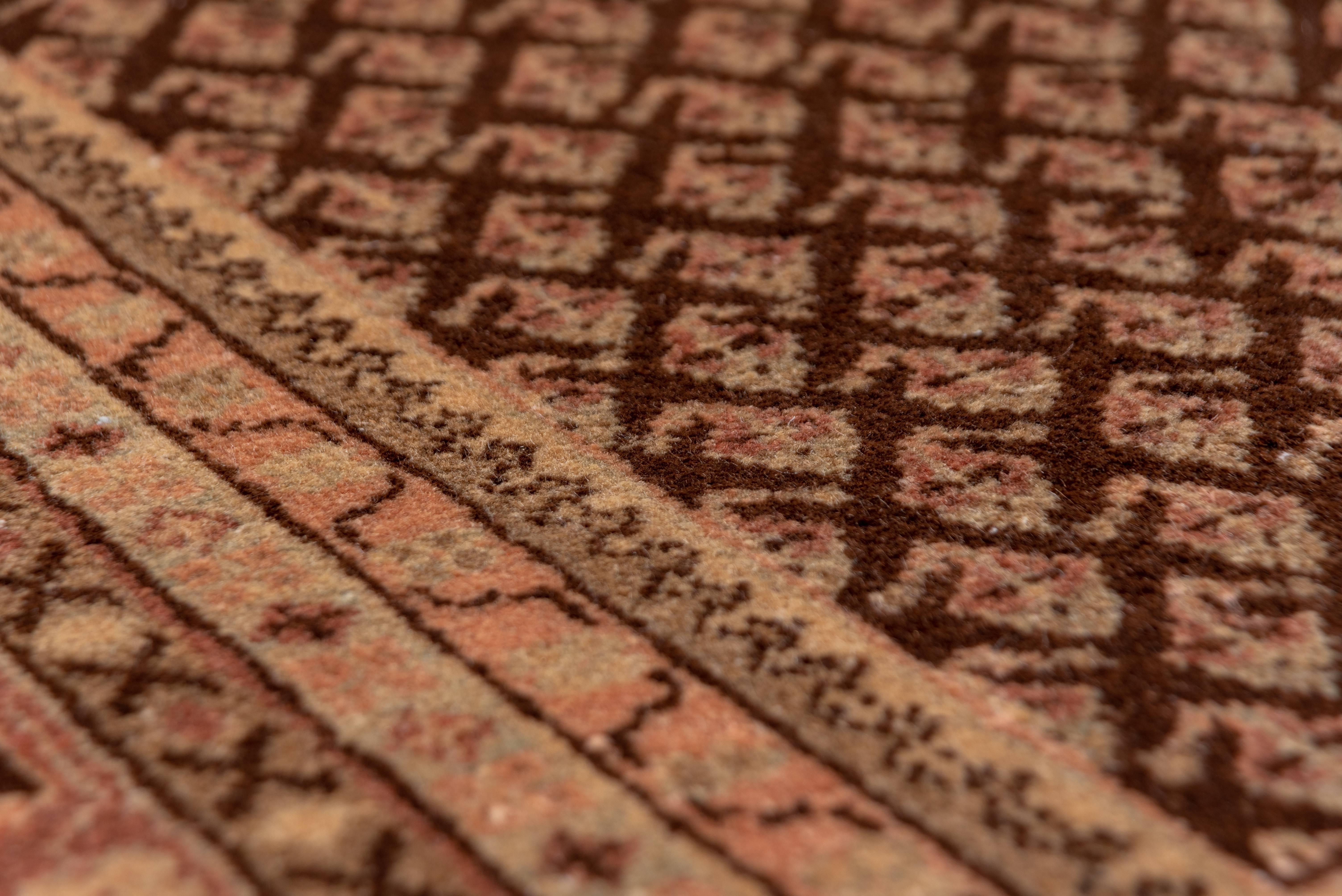 Vintage Persian Sarouk Carpet, Brown Allover Field, circa 1940s For Sale 2